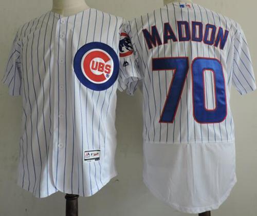 Cubs #70 Joe Maddon White Flexbase Authentic Collection Stitched MLB Jersey - Click Image to Close